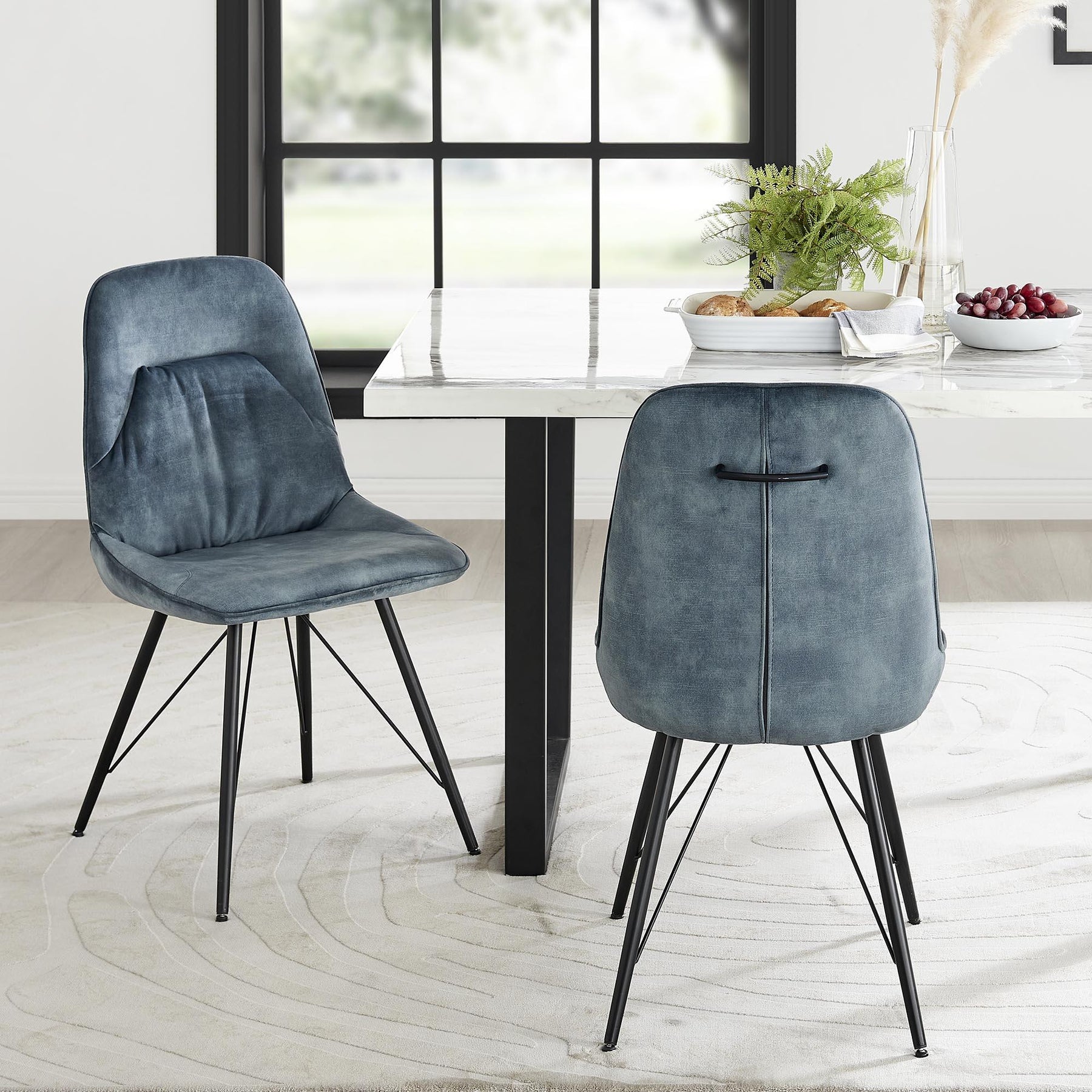 Pablo Velvet Fabric Dining Side Chair (Set of 2) by New Pacific Direct - 1060021