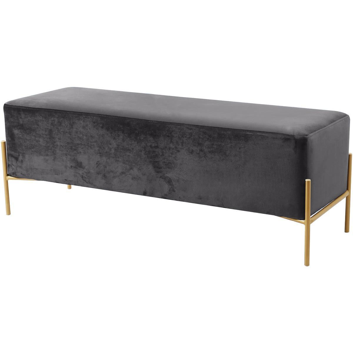 Meridian Furniture Isla Grey Velvet BenchMeridian Furniture - Bench - Minimal And Modern - 1