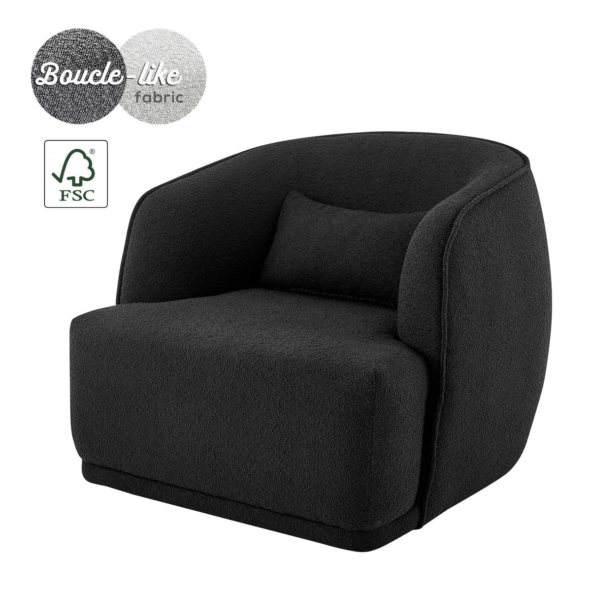 Steward Fabric Swivel Accent Chair by New Pacific Direct - 1900188