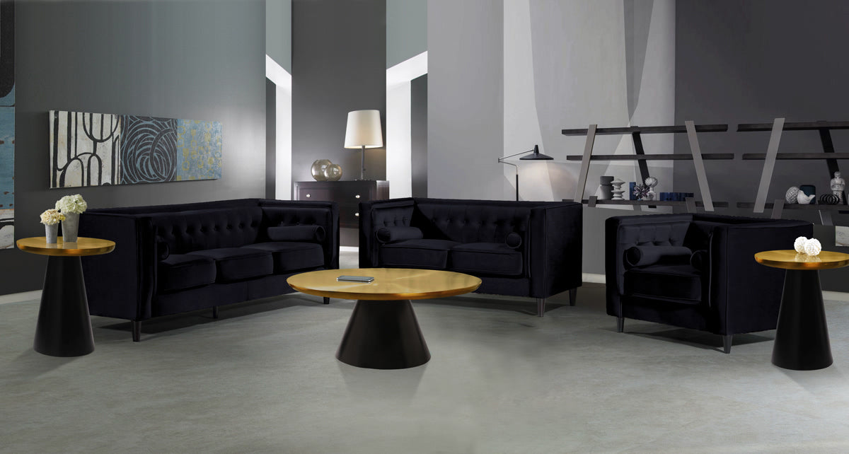 Meridian Furniture Martini Brushed Gold/Matte Black Coffee Table