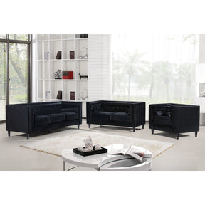 Meridian Furniture Taylor Black Velvet Loveseat-Minimal & Modern