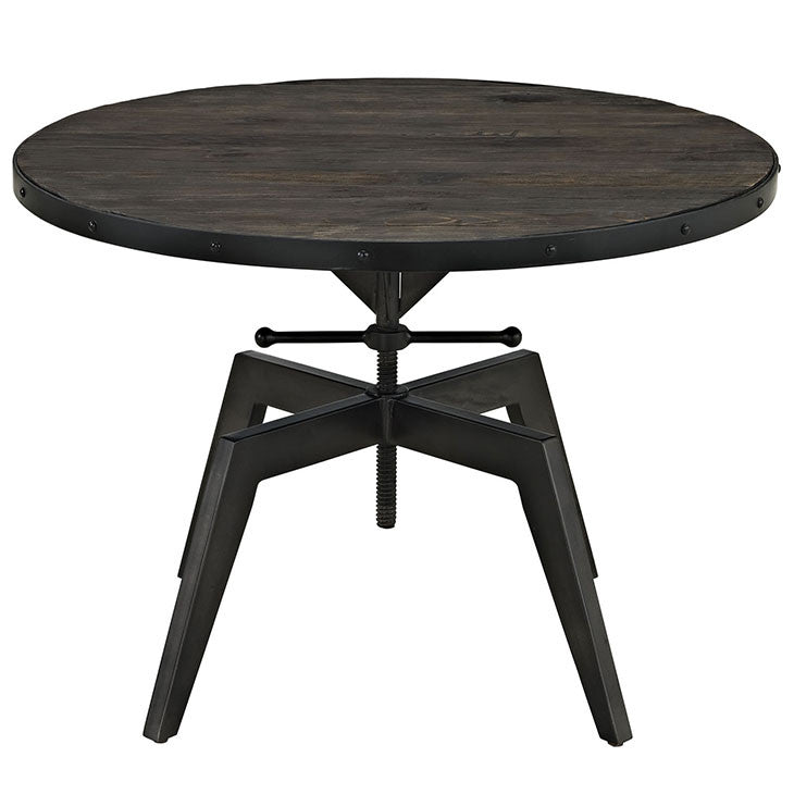 Modway Furniture Industrial Metal Grasp Wood Top Coffee Table in Black EEI-1209-BLK-Minimal & Modern