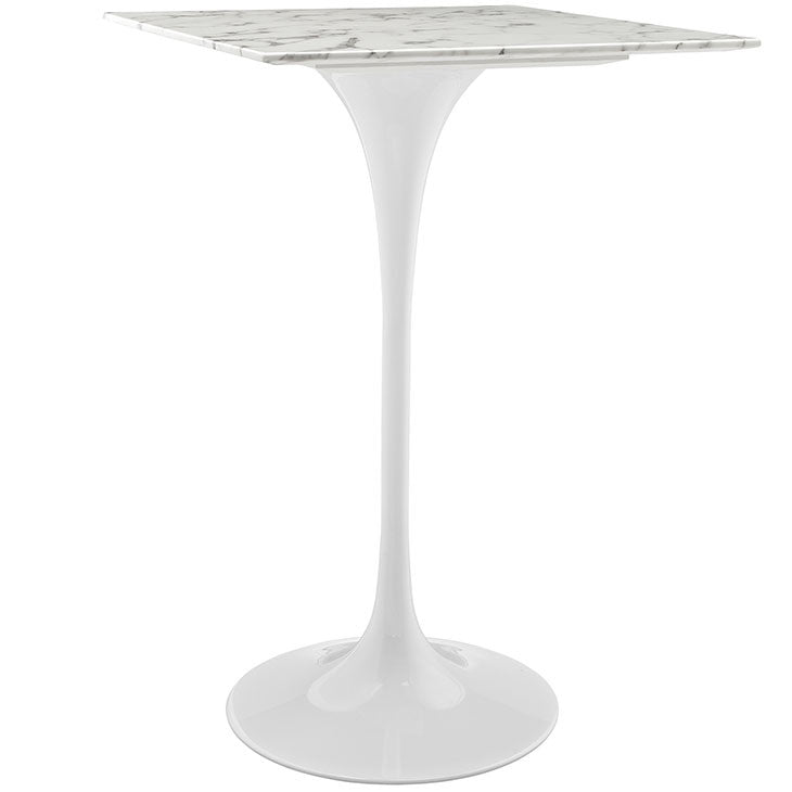 28" Artificial Marble Square Bar Table - Eero Saarinen Replica-Minimal & Modern