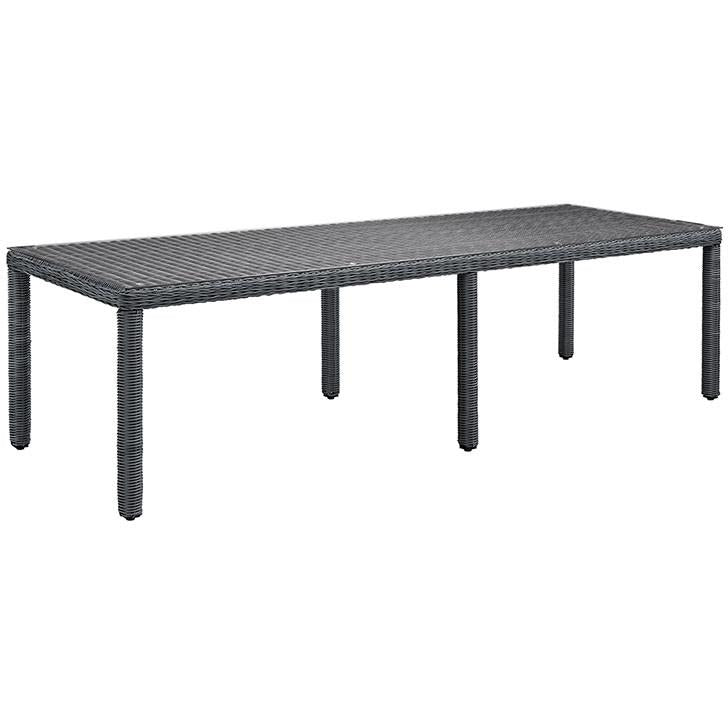 Modway Furniture Modern Summon 114" Outdoor Patio Dining Table in Gray EEI-1943-GRY-Minimal & Modern