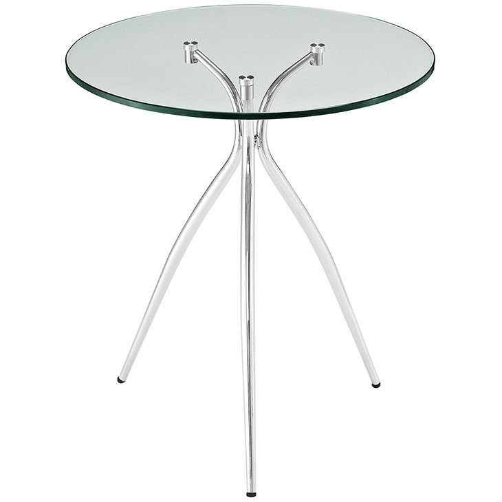 Modway Furniture Modern Moxy Metal and Glass Top Side Table in Clear EEI-2093-CLR-Minimal & Modern
