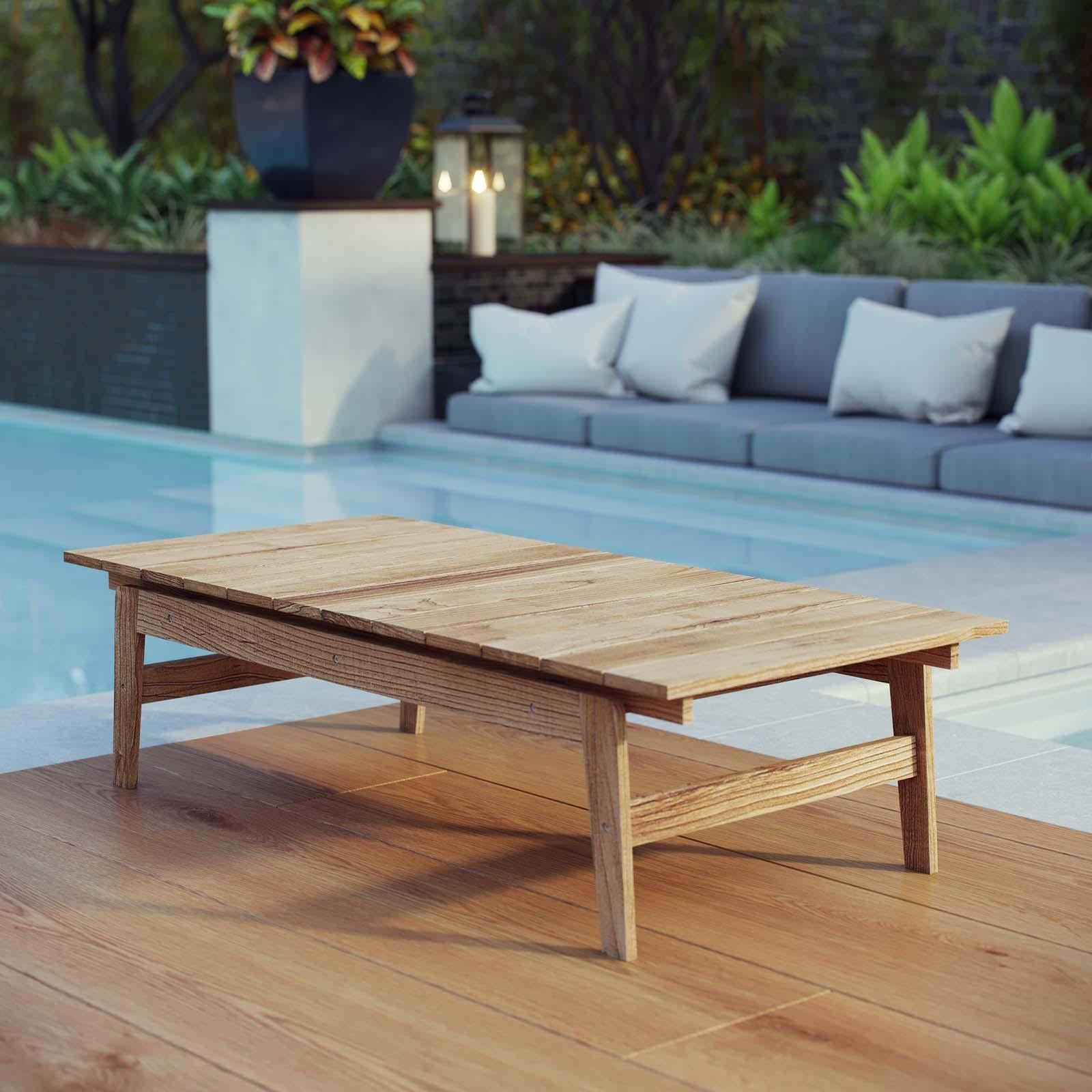 Modway Furniture Modern Bayport Outdoor Patio Teak Coffee Table - EEI-2699