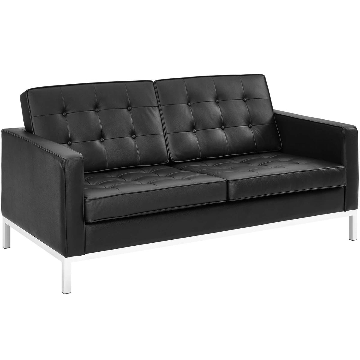 Modway Furniture Modern Loft 2 Piece Leather Sofa and Loveseat Set - EEI-2987