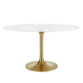 Modway Furniture Modern Lippa 54" Oval Artificial Marble Dining Table - EEI-3235