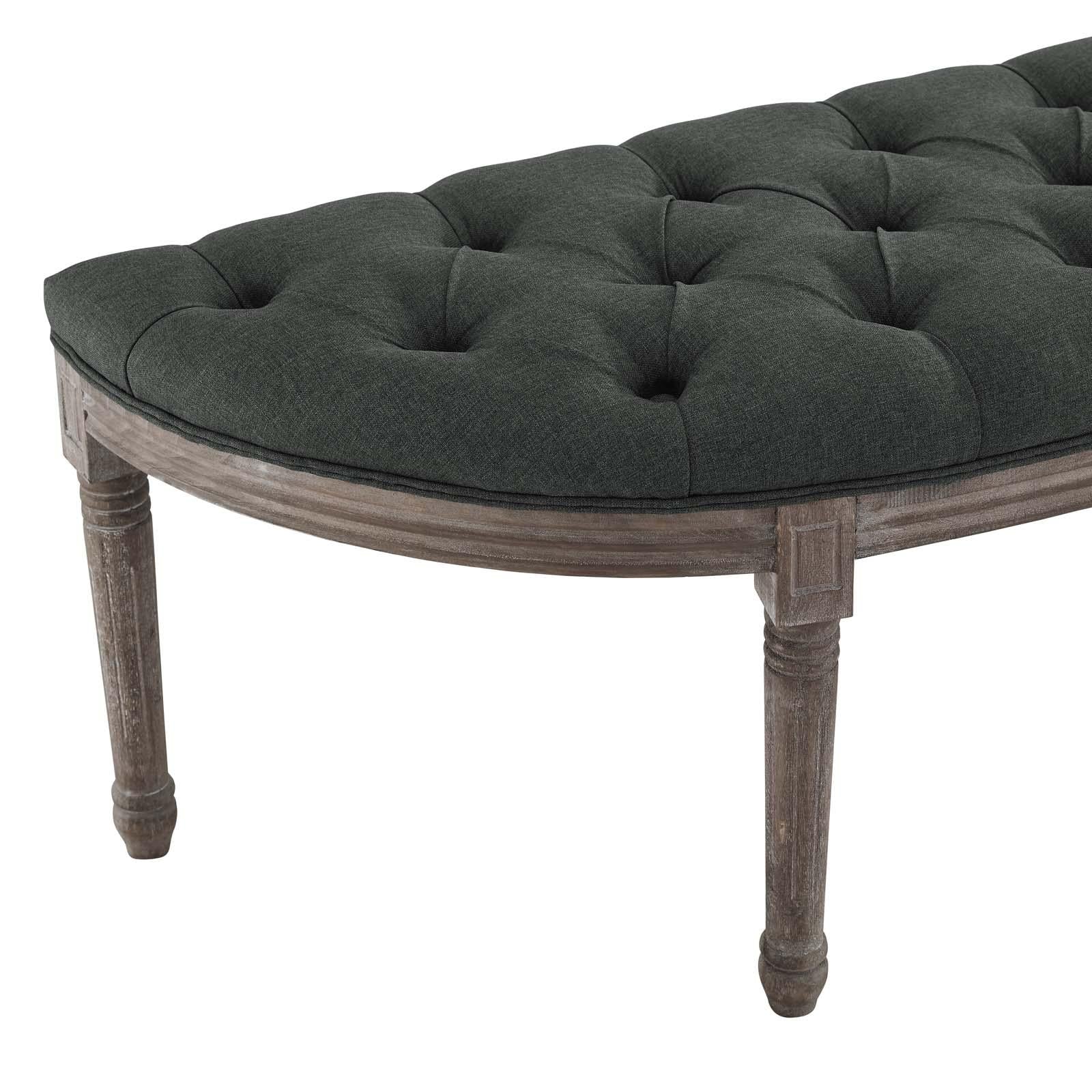 Modway Furniture Modern Esteem Vintage French Upholstered Fabric Semi-Circle Bench - EEI-3369