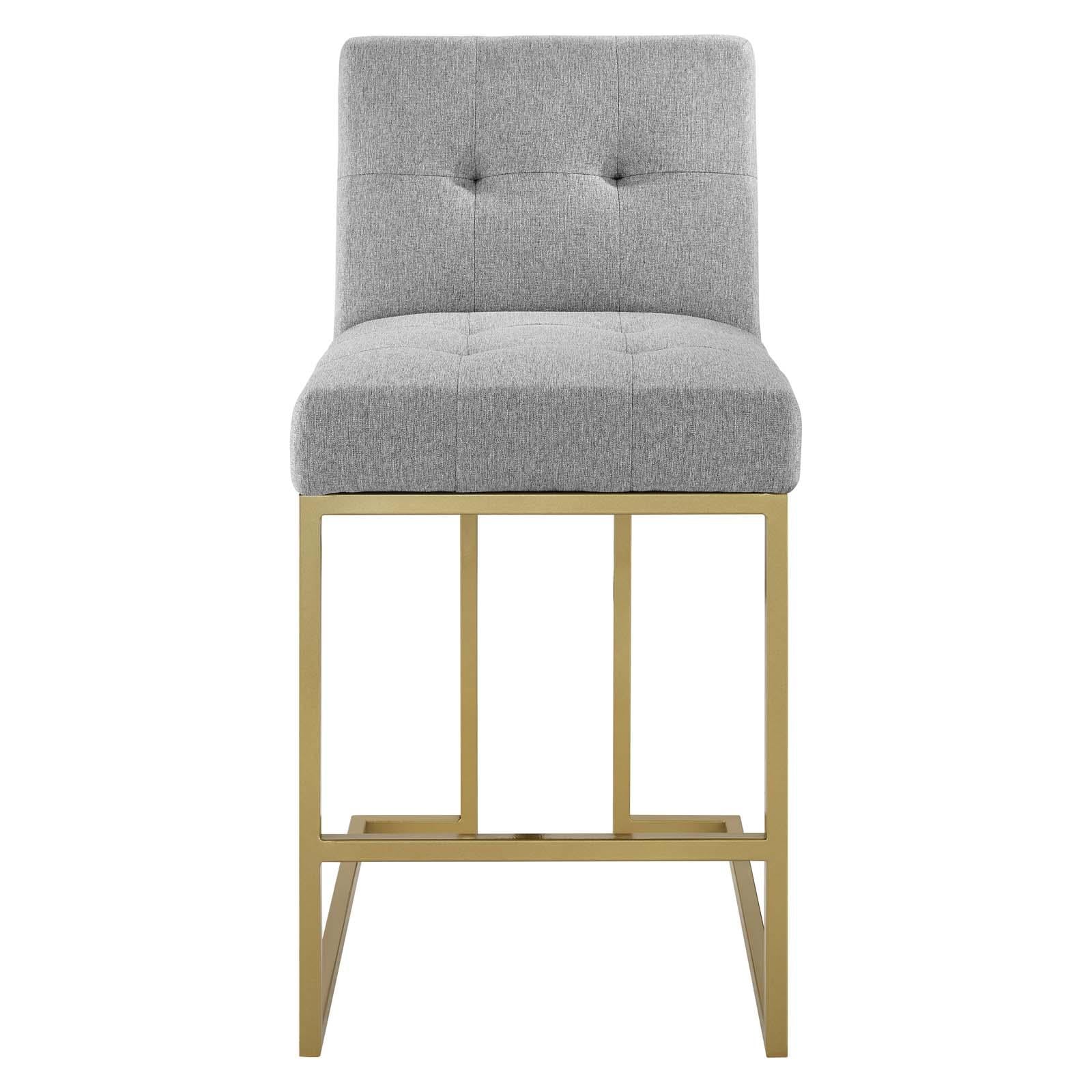 Modway Furniture Modern Privy Gold Stainless Steel Upholstered Fabric Counter Stool - EEI-3852