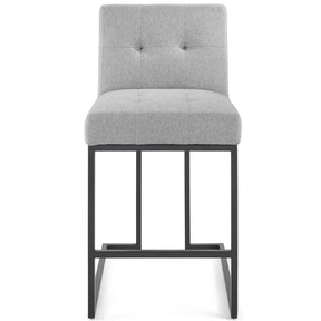 Modway Furniture Modern Privy Black Stainless Steel Upholstered Fabric Counter Stool - EEI-3854