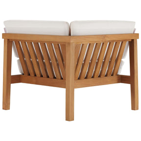 Modway Furniture Modern Bayport Outdoor Patio Teak Wood 3-Piece Sectional Sofa Set - EEI-4258