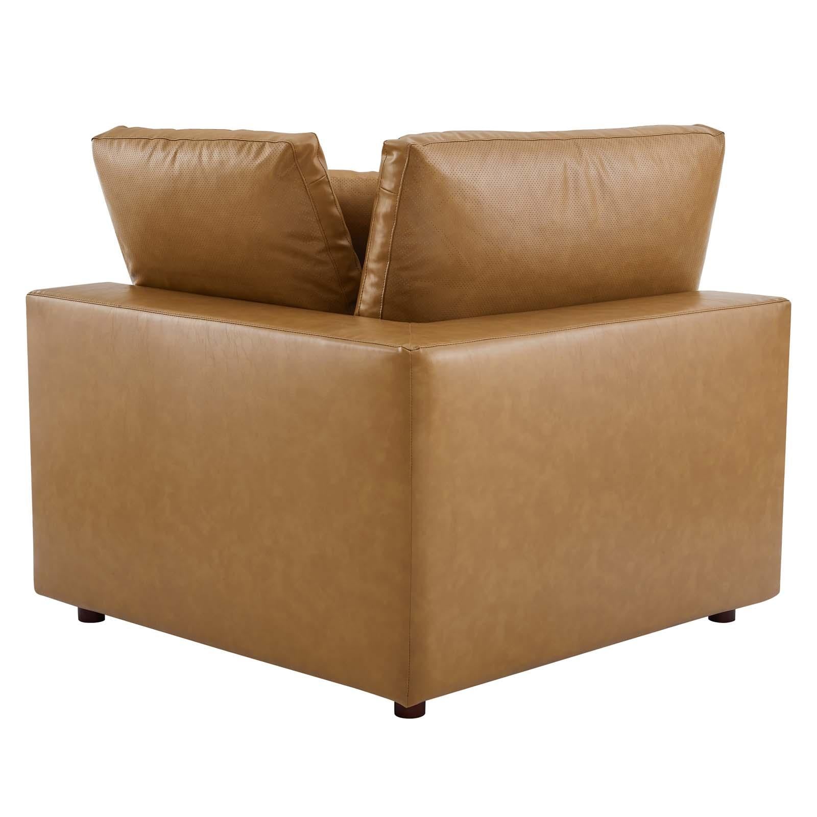 Modway Furniture Modern Commix Down Filled Overstuffed Vegan Leather 6-Piece Sectional Sofa - EEI-4918