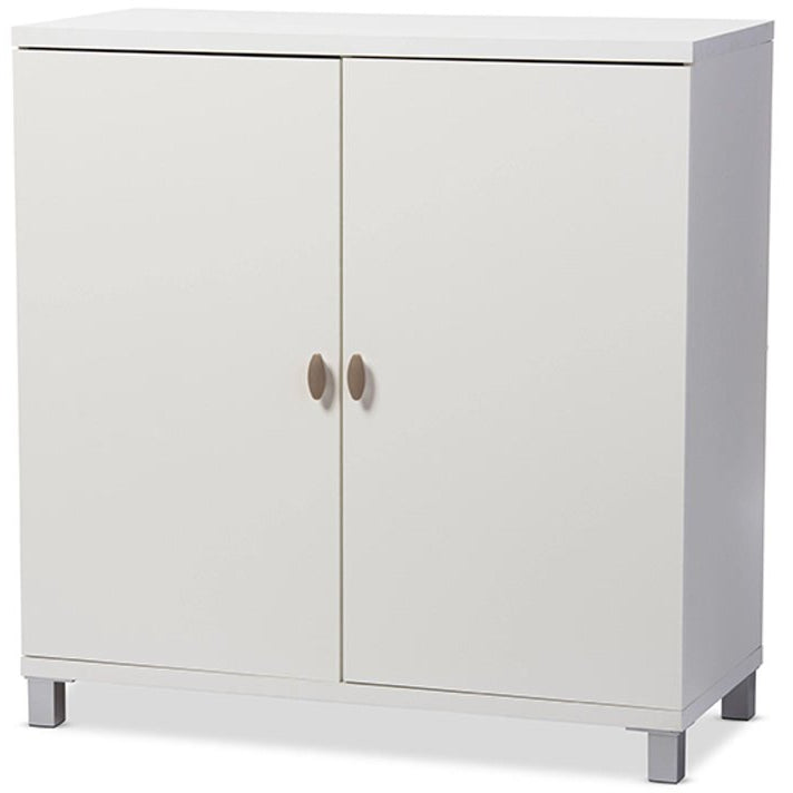 Baxton Studio Marcy Modern and Contemporary White Wood Entryway Handbags or School Bags Storage Sideboard Cabinet Baxton Studio--Minimal And Modern - 2