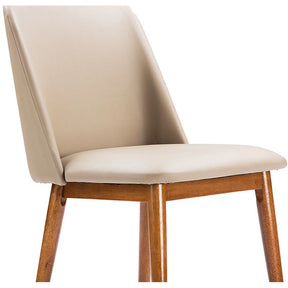 Baxton Studio Lavin Mid-Century "Walnut" Light Brown/Beige Faux Leather Dining Chair (Set of 2) Baxton Studio-dining chair-Minimal And Modern - 4