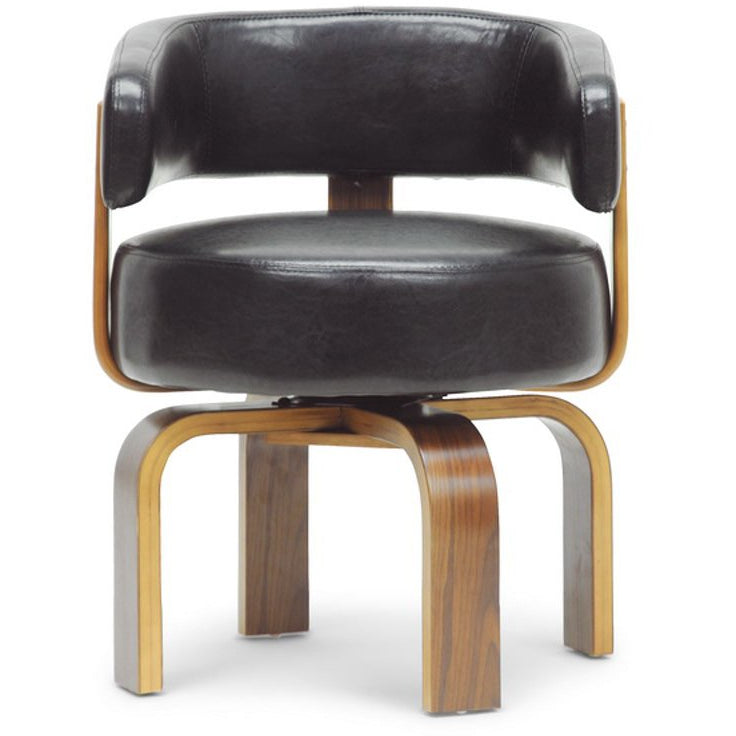 Baxton Studio Fortson Walnut and Black Modern Accent Chair Baxton Studio-office chairs-Minimal And Modern - 2