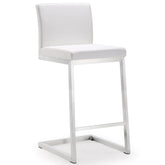 TOV Furniture Modern Parma White Stainless Steel Counter Stool - Set of 2 - TOV-K3605