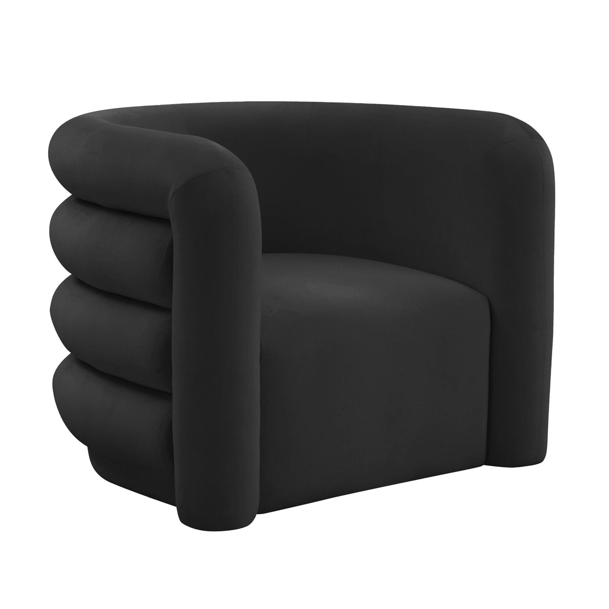 TOV Furniture Modern Curves Black Velvet Lounge Chair - TOV-S68209