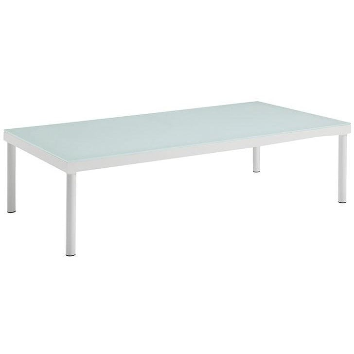 Modway Furniture Modern Harmony Outdoor Patio Aluminum Coffee Table In White EEI-2605-WHI-Minimal & Modern