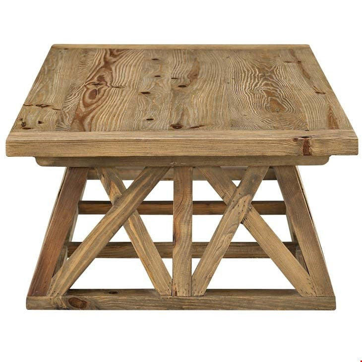 Modway Furniture Modern Camp Wood Coffee Table In Brown-Minimal & Modern