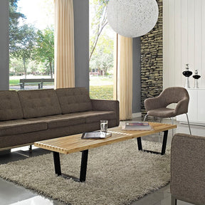 Modway Furniture Modern Sauna 6' Wood Bench In Natural EEI-585-NAT-Minimal & Modern