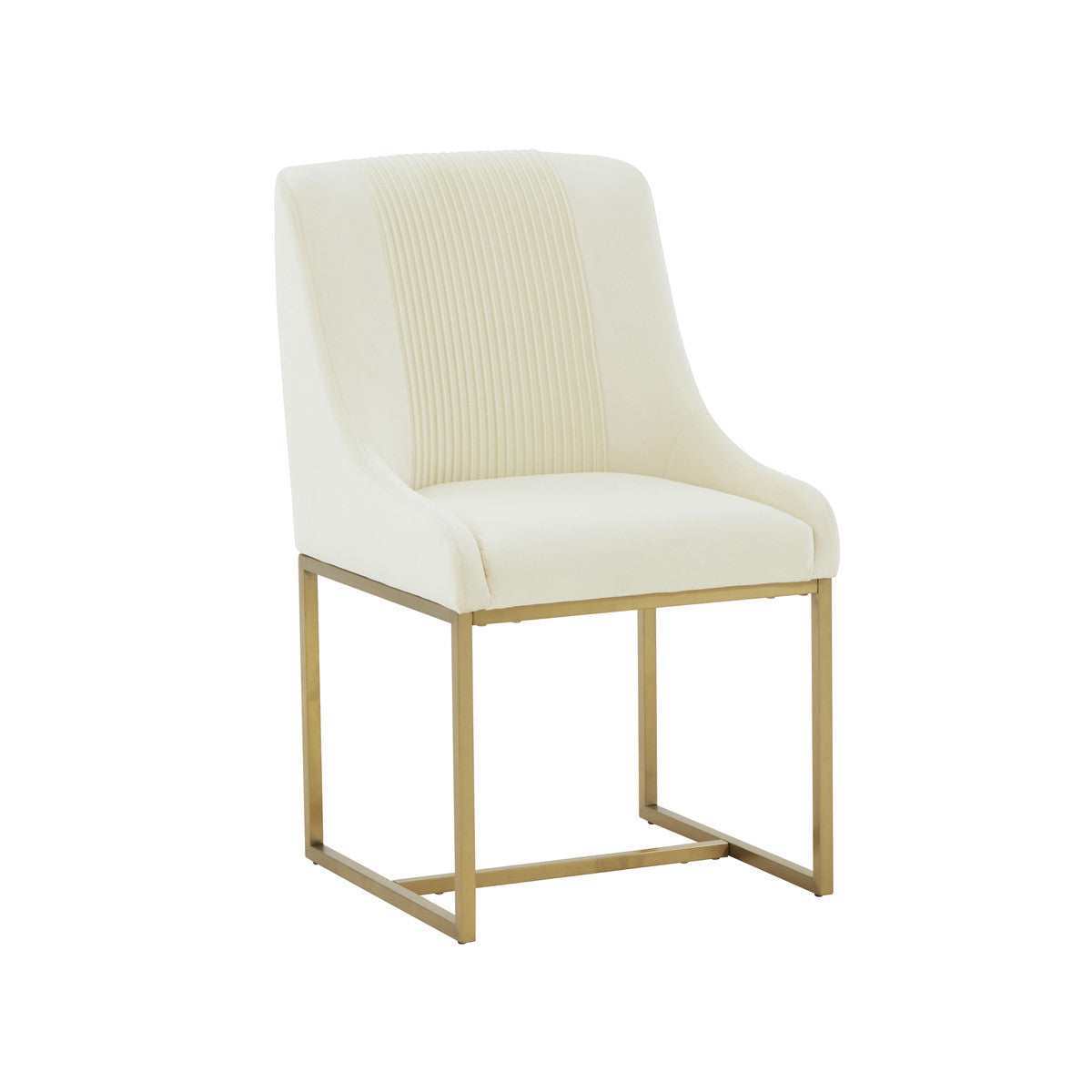 TOV Furniture Modern Lisa Cream Pleated Velvet Dining Chair - TOV-IHD68646