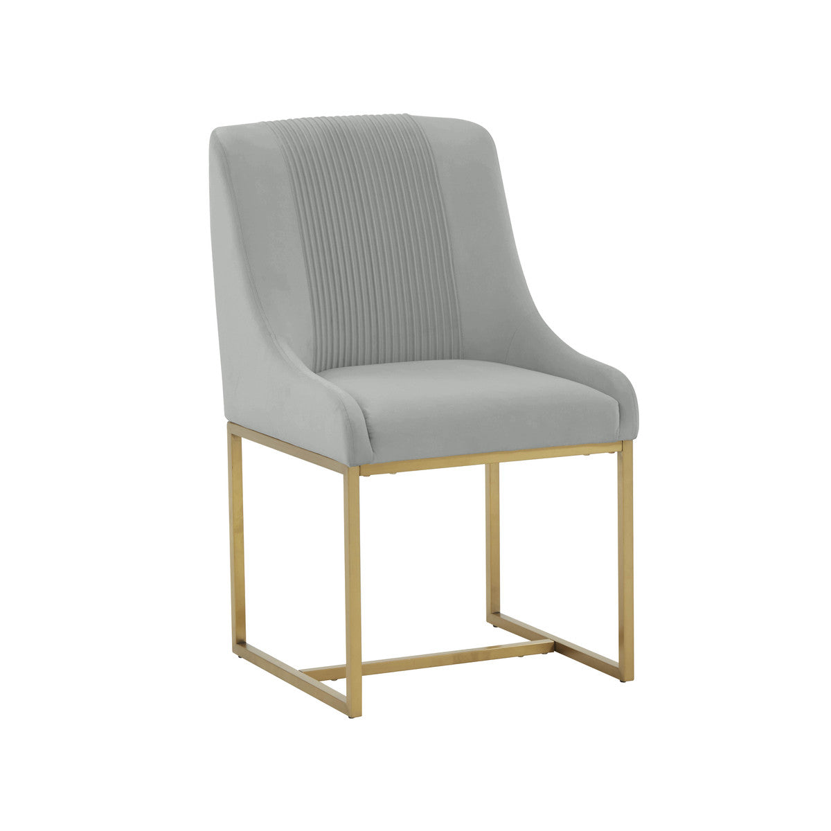 TOV Furniture Modern Lisa Grey Pleated Velvet  Dining Chair - TOV-IHD68647