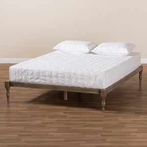 Baxton Studio Iseline Modern and Contemporary Antique Grey Finished Wood King Size Platform Bed Frame
