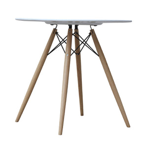 Finemod Imports Modern Woodleg 42" Dining Table Fiberglass Top FMI10039-42-white-Minimal & Modern