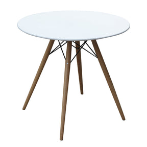 Finemod Imports Modern Woodleg 36" Dining Table Fiberglass Top FMI10039-36-white-Minimal & Modern