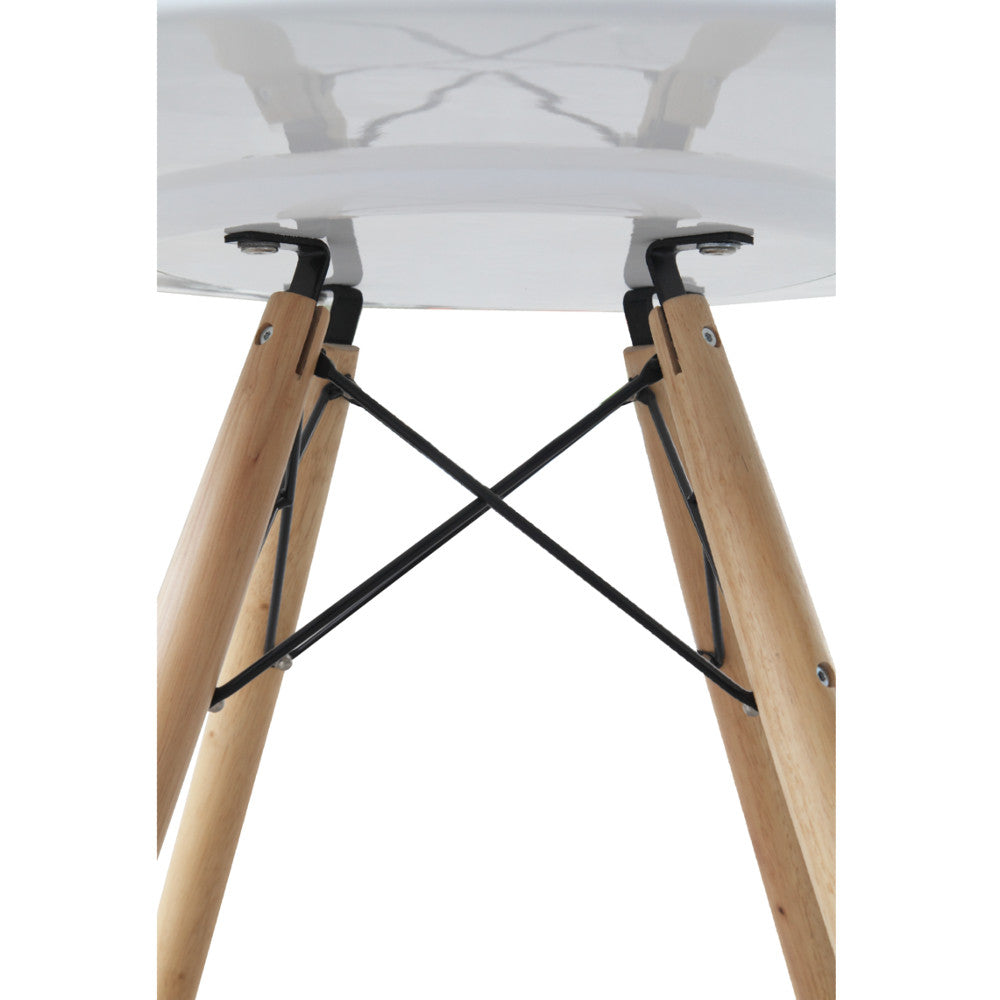 Finemod Imports Modern Woodleg 42" Dining Table Fiberglass Top FMI10039-42-white-Minimal & Modern