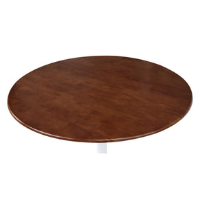 Finemod Imports Modern Flower Table Wood Top 30" FMI10056-walnut-Minimal & Modern