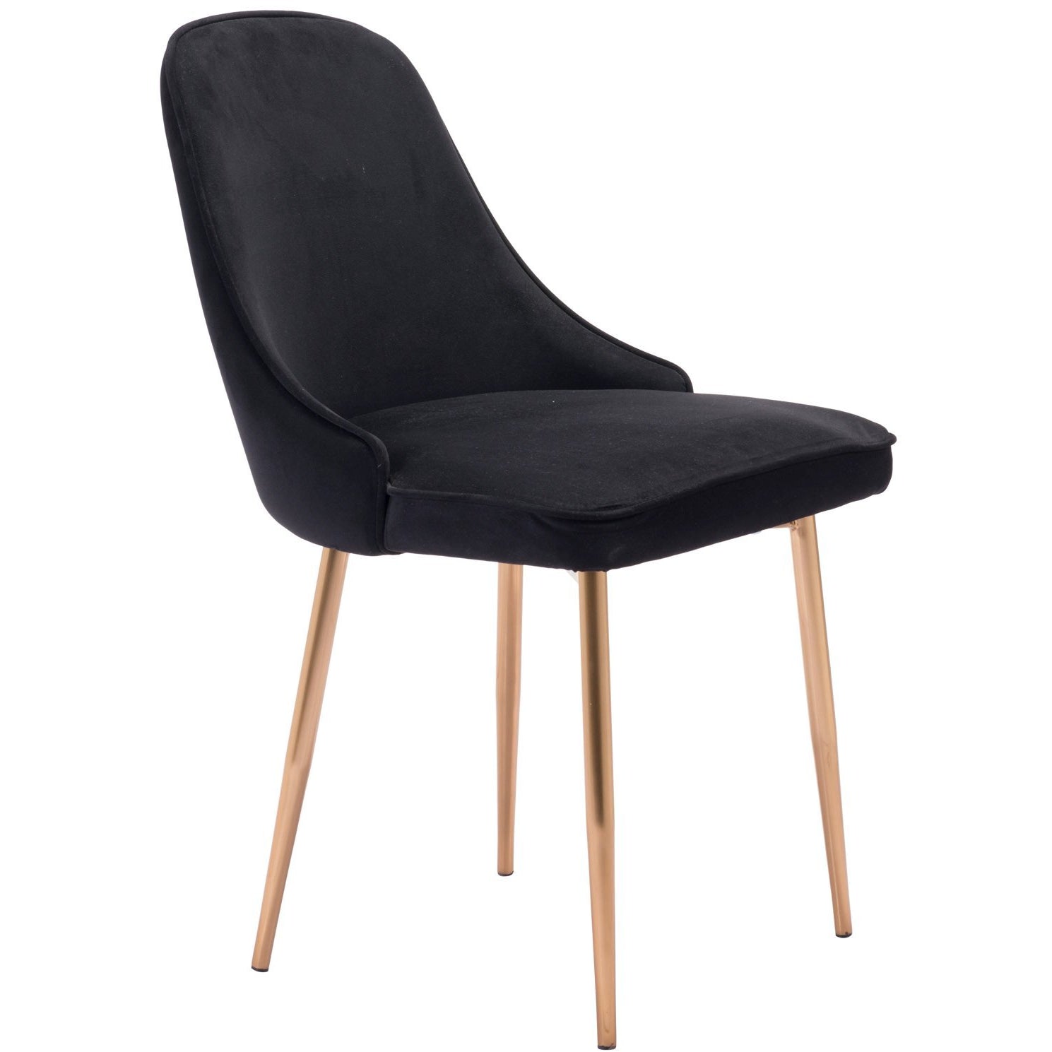Zuo Modern Merritt Dining Chair Black Velvet - 100856-Dining Chairs-Zuo Modern-Minimal And Modern Canada