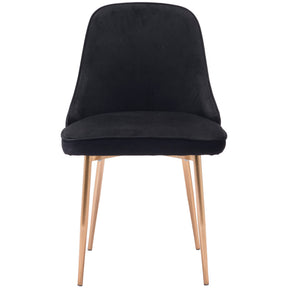 Zuo Modern Merritt Dining Chair Black Velvet - 100856-Dining Chairs-Zuo Modern-Minimal And Modern Canada