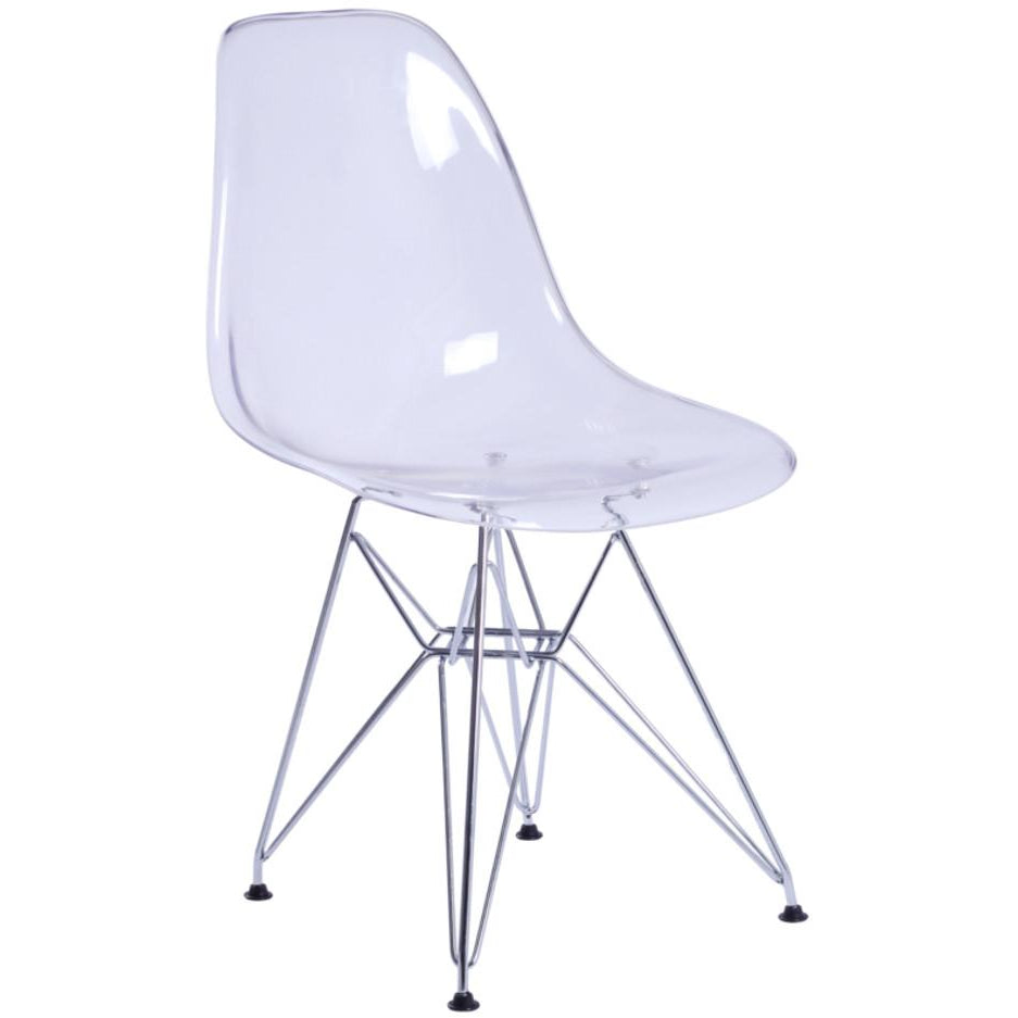 Finemod Imports Modern Glosswire Dining Side Chair FMI10088-clear-Minimal & Modern