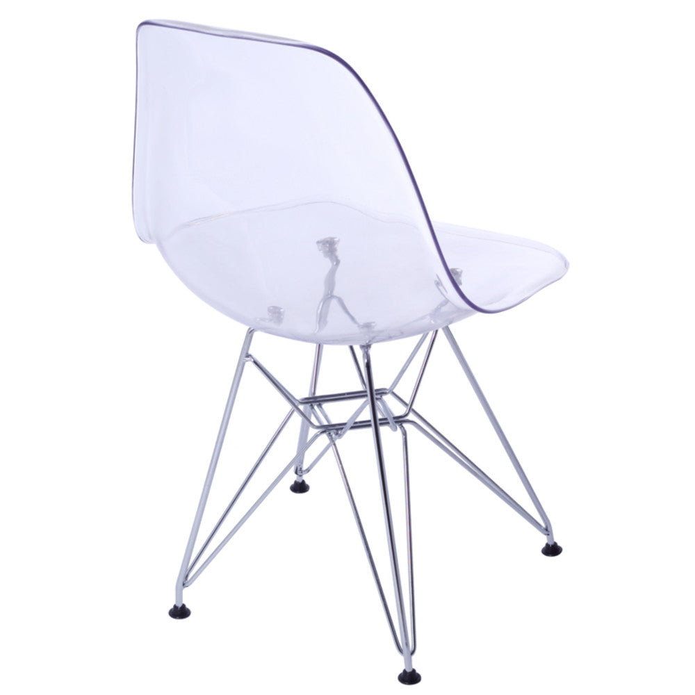 Finemod Imports Modern Glosswire Dining Side Chair FMI10088-clear-Minimal & Modern