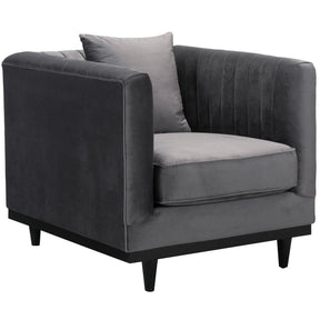 Zuo Modern Garland Arm Chair Gray Velvet - 101045 Zuo Modern-Arm Chairs-Minimal And Modern Canada - 1