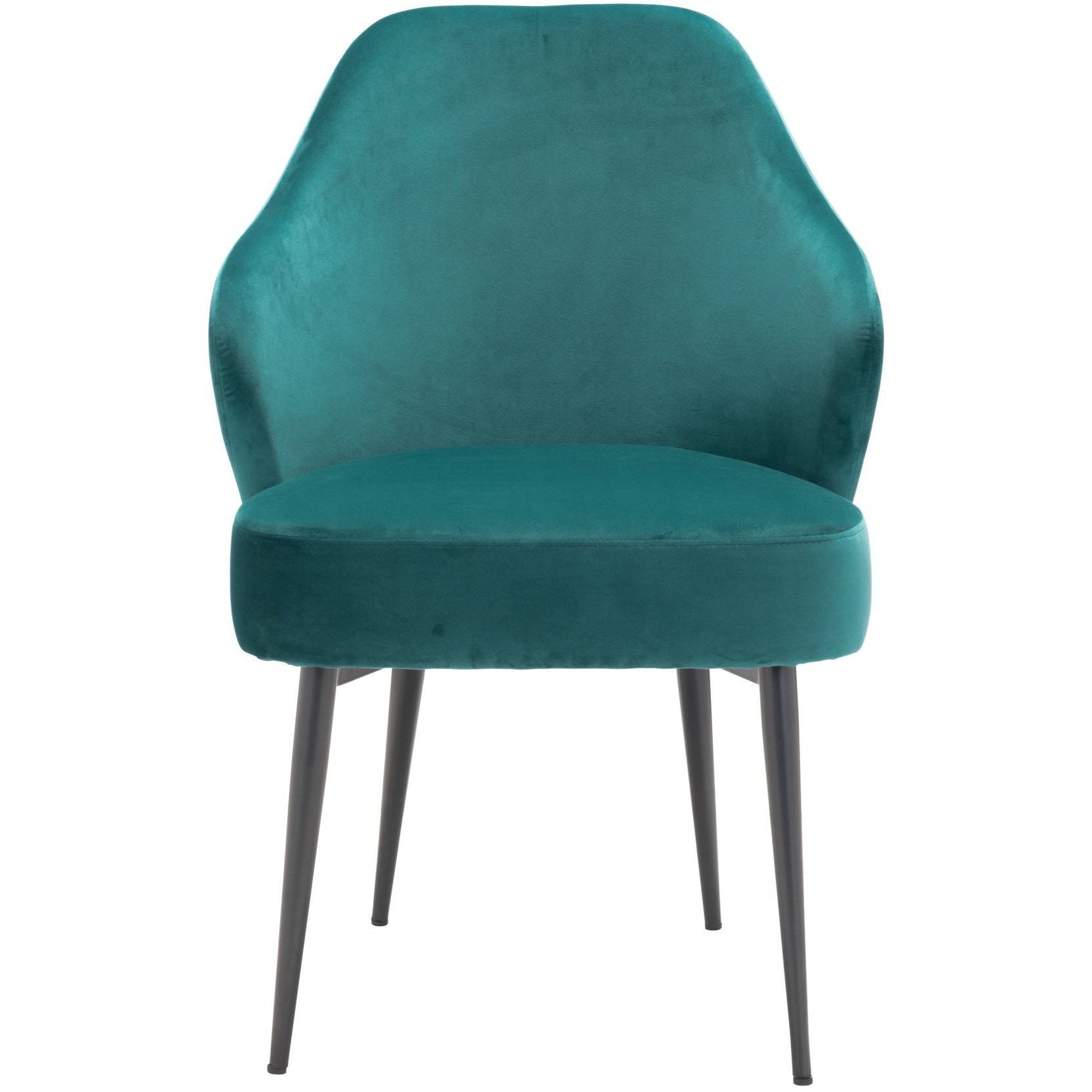 Savant Green Velvet Dining Chair With Black Steel Legs