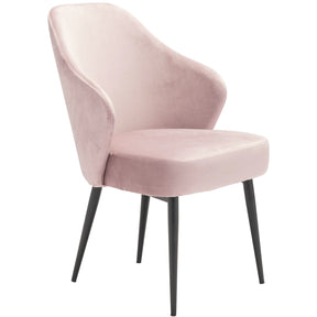 Zuo Modern Savon Dining Chair Light Pink Velvet - 101076 Zuo Modern-Dining Chairs-Minimal And Modern Canada - 1