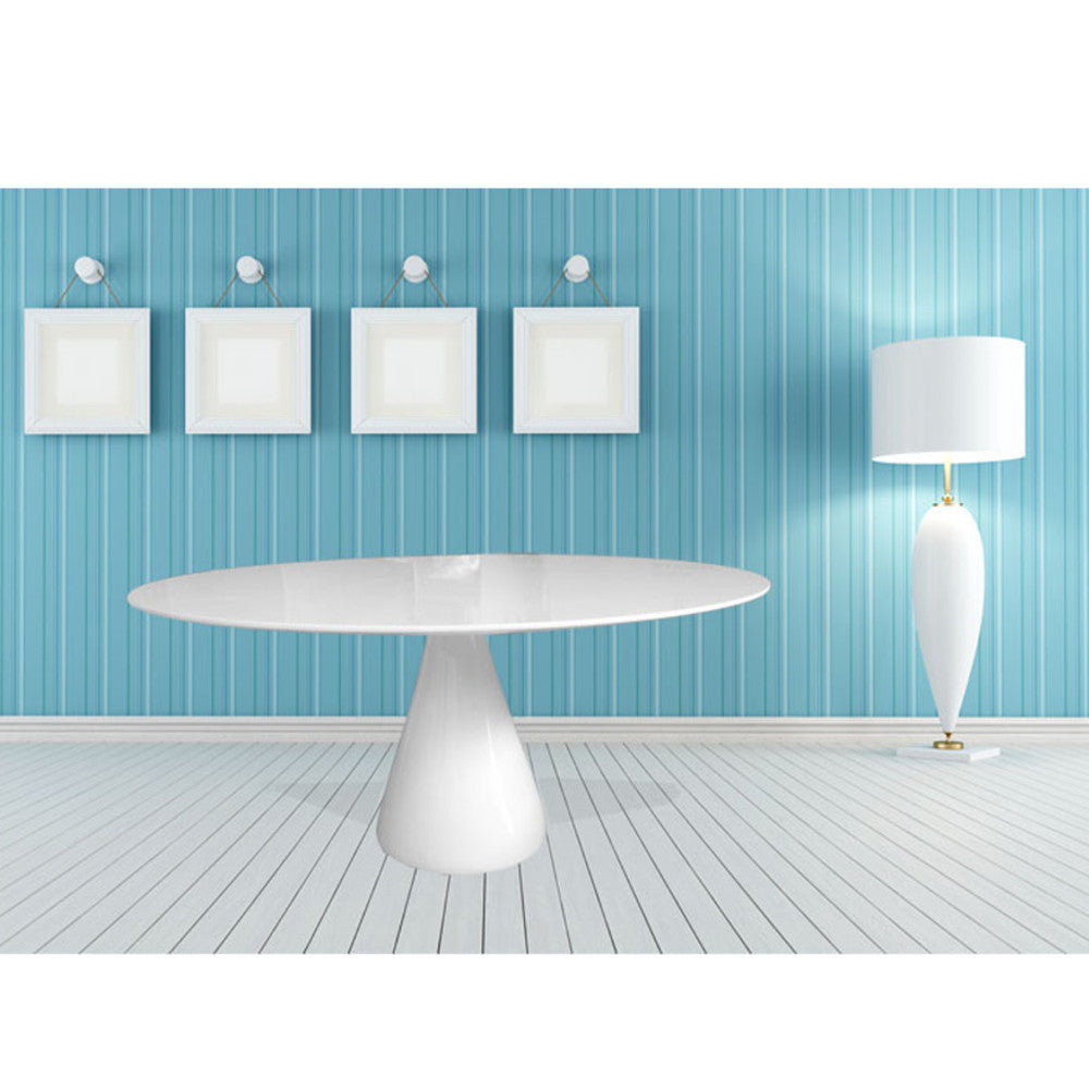 Finemod Imports Modern Vase Base Dining Table 60" FMI10107-60white-Minimal & Modern