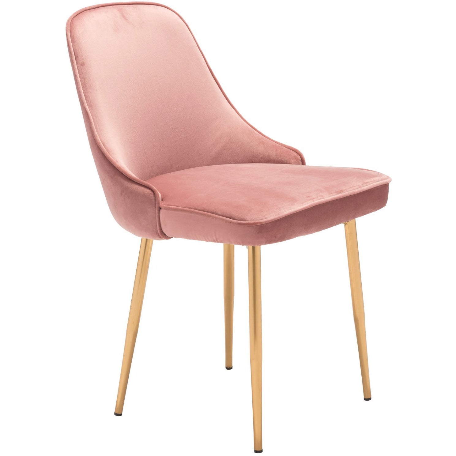 Zuo Modern Merritt Dining Chair Pink Velvet  - 101080 Zuo Modern-Dining Chairs-Minimal And Modern Canada - 1