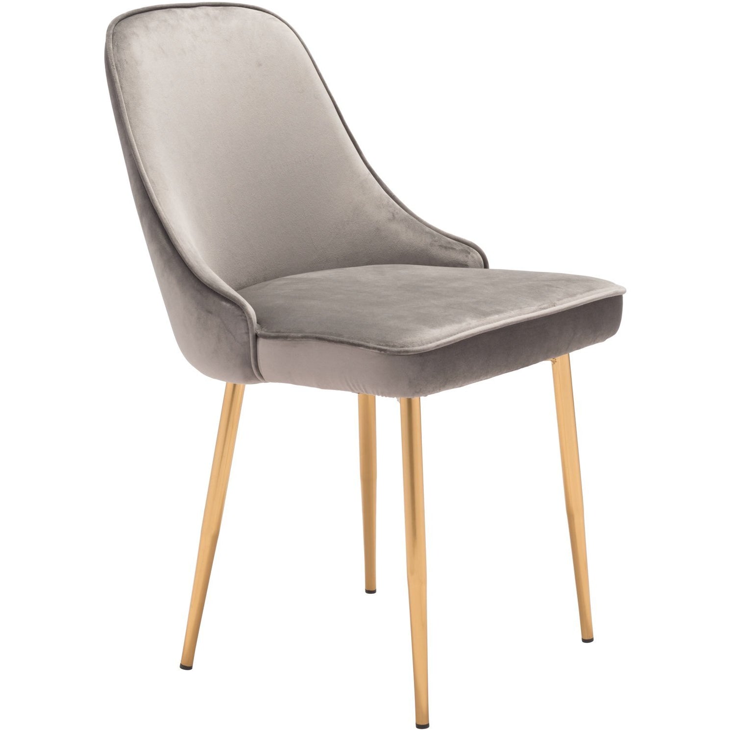 Zuo Modern Merritt Dining Chair Gray Velvet  - 101081 Zuo Modern-Dining Chairs-Minimal And Modern Canada - 1