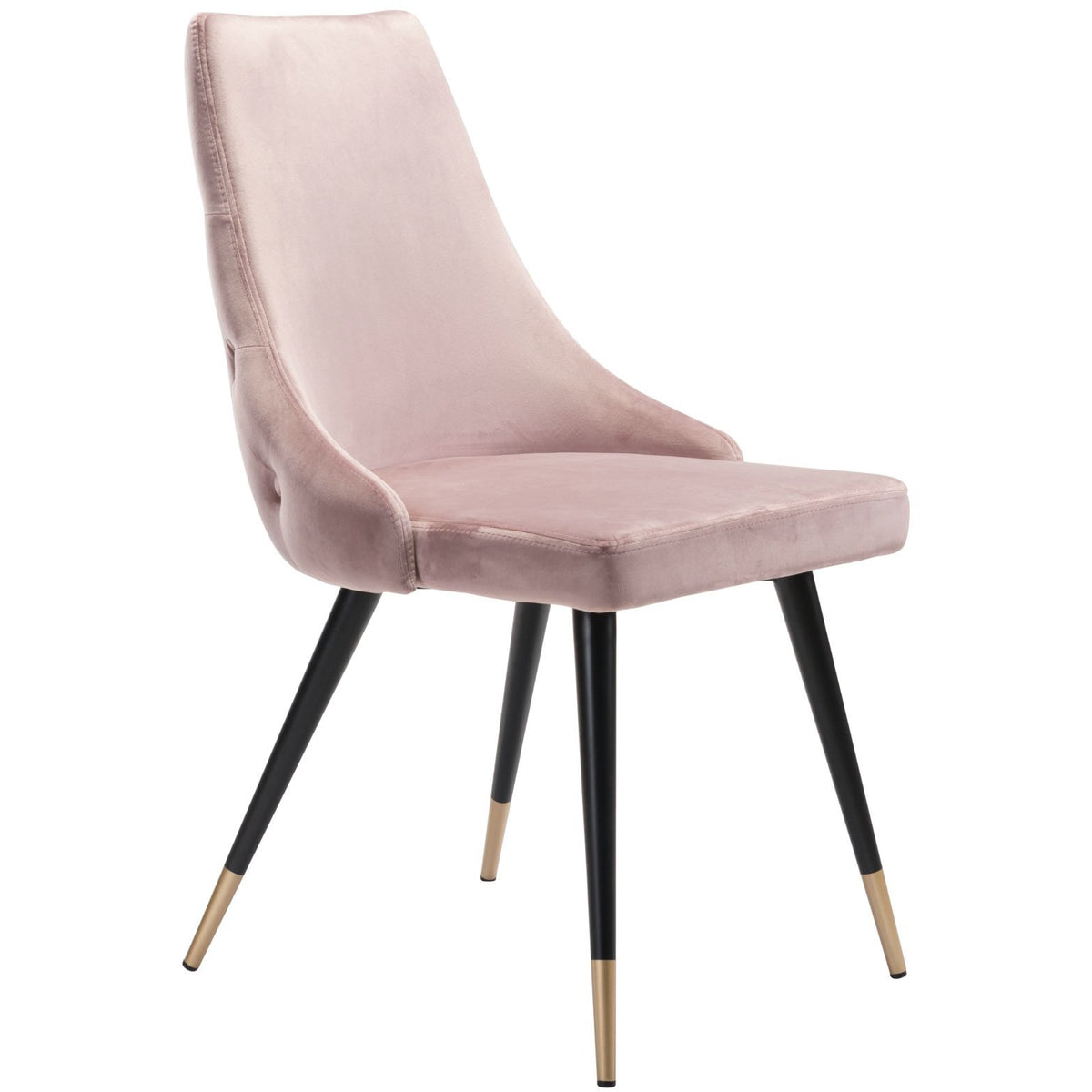 Zuo Modern Piccolo Dining Chair Pink  Velvet  | Set Of 2 - 101088 Zuo Modern-Dining Chairs-Minimal And Modern Canada - 1