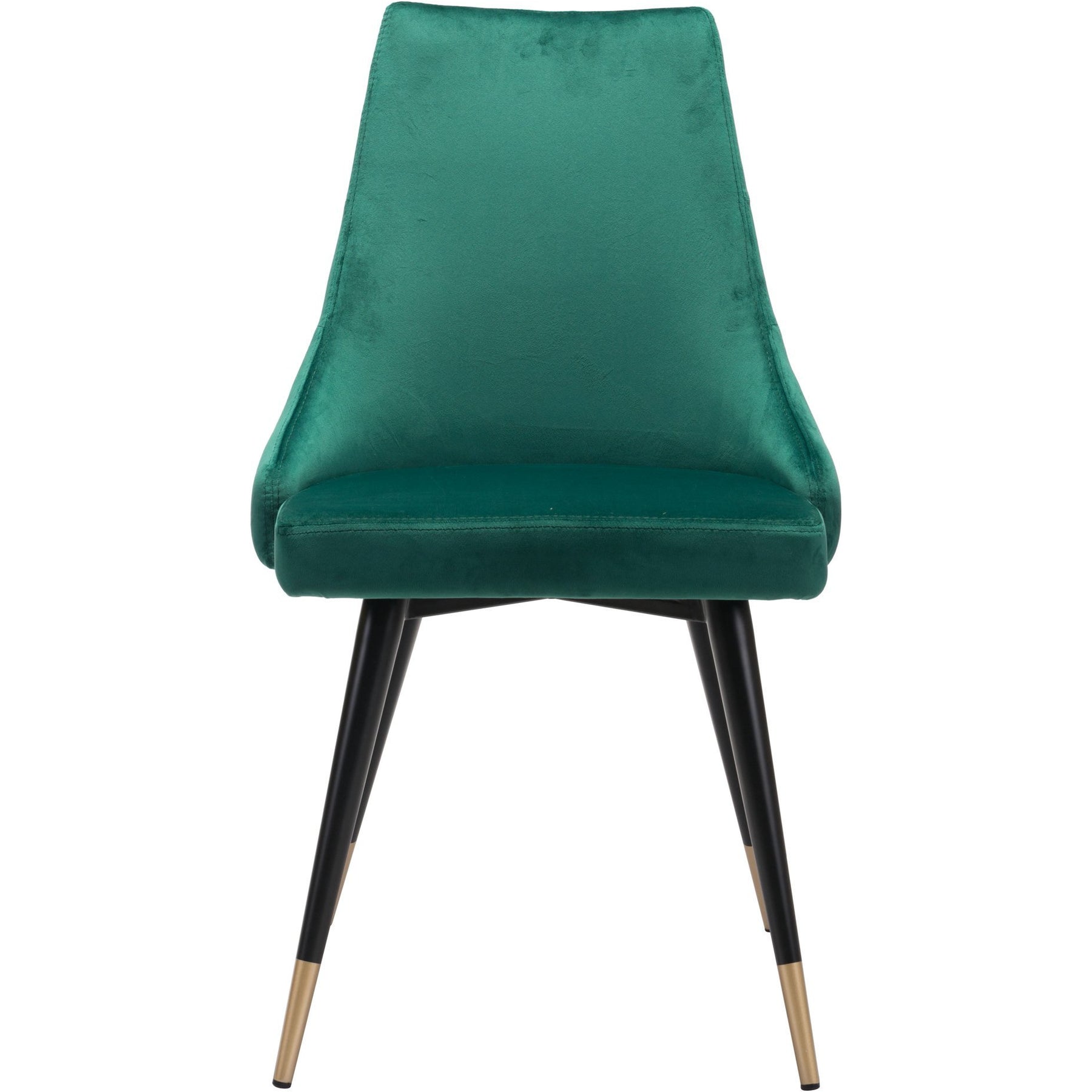 Luxe Green Velvet & Gold Tipped Dining Chair | Set Of 2