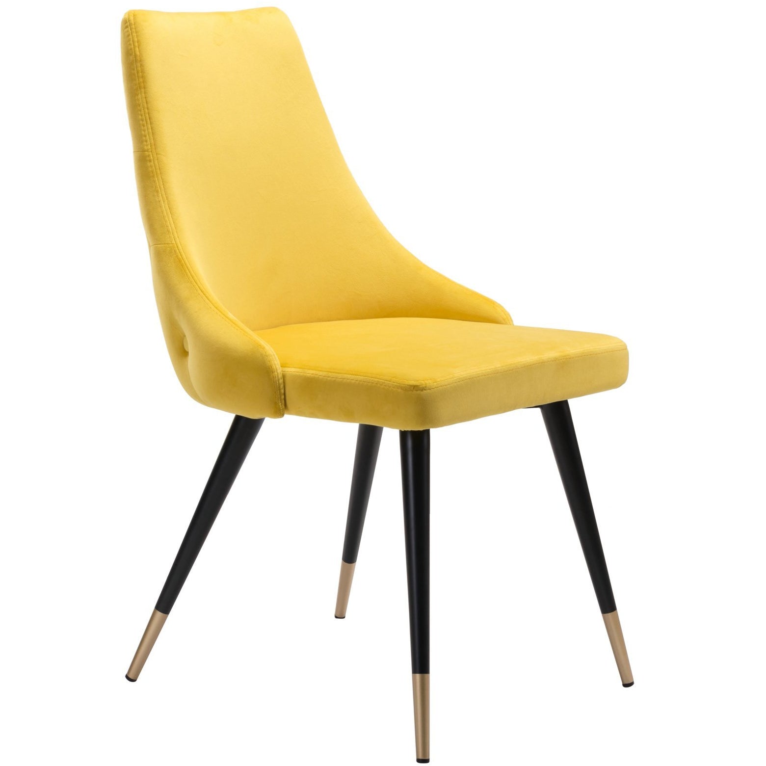 Zuo Modern Piccolo Dining Chair Yellow Velvet  | Set Of 2 - 101091 Zuo Modern-Dining Chairs-Minimal And Modern Canada - 1