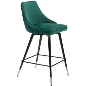 Zuo Modern Piccolo Counter Chair Green Velvet  - 101094 Zuo Modern-Counter Chairs-Minimal And Modern Canada - 1