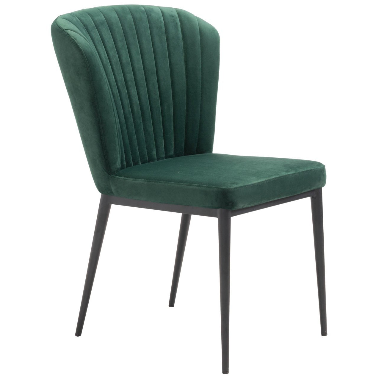 Zuo Modern Tolivere Dining Chair Green Velvet | Set Of 2 - 101100 Zuo Modern-Dining Chairs-Minimal And Modern Canada - 1