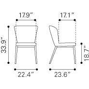 Green Velvet Romo Dining Chair With Black Stainless Steel Legs | Set Of 2