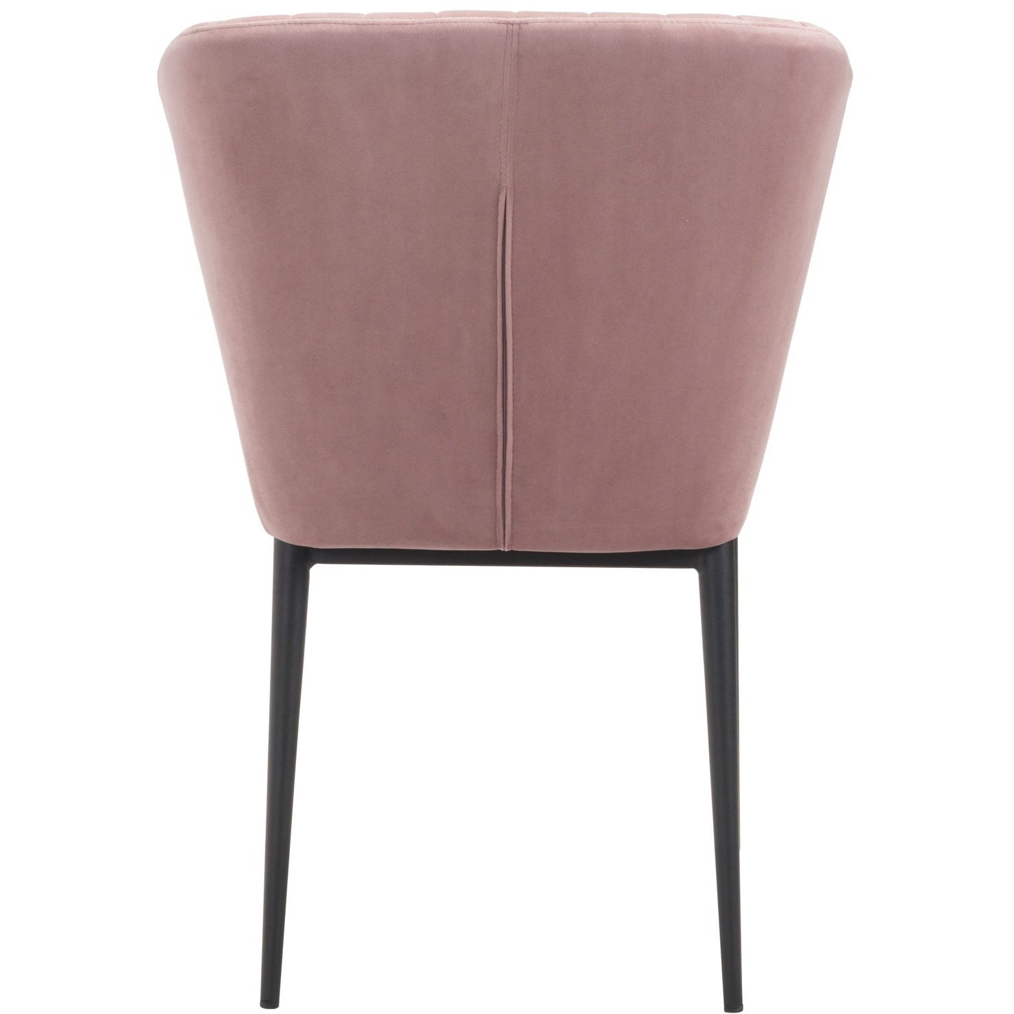 Pink Velvet Romo Dining Chair With Black Stainless Steel Legs | Set Of 2