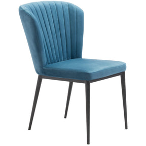 Zuo Modern Tolivere Dining Chair Blue Velvet | Set Of 2 - 101102 Zuo Modern-Dining Chairs-Minimal And Modern Canada - 1